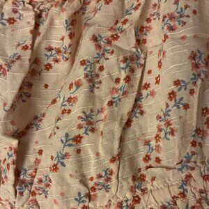 Small floral pink and green crop top